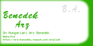 benedek arz business card